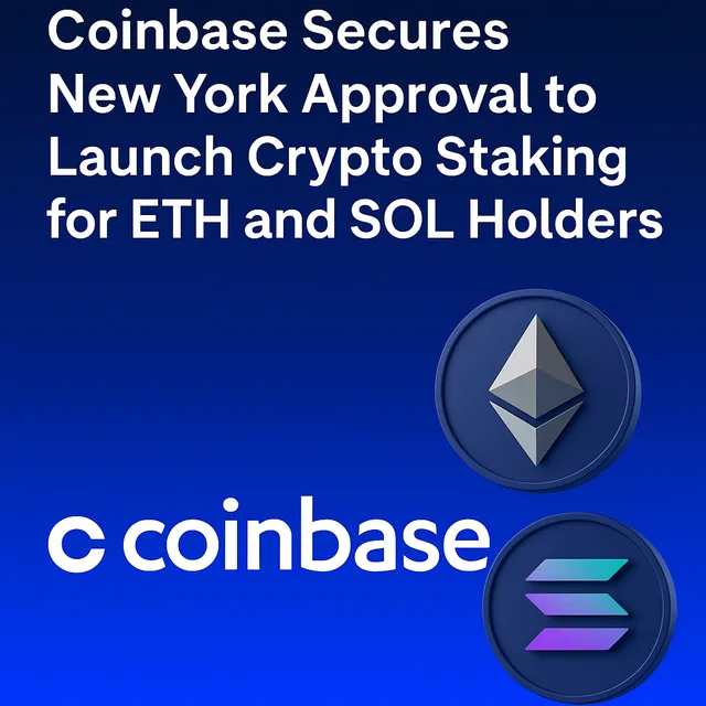 Coinbase Secures New York Approval to Launch Crypto Staking for ETH and SOL Holders