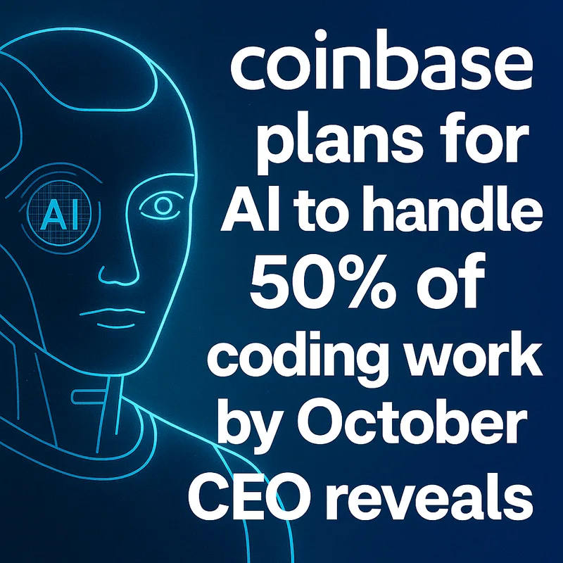 Coinbase plans for AI to handle 50% of coding work by October, CEO reveals.