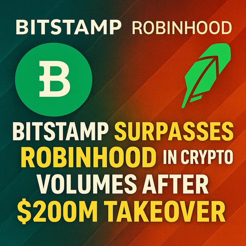 Bitstamp Overtakes Robinhood in Crypto Trading Volumes Just Months After $200M Acquisition