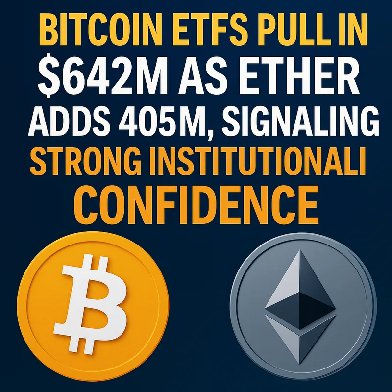 Bitcoin ETFs Pull in $642M as Ether Adds $405M, Signaling Strong Institutional Confidence
